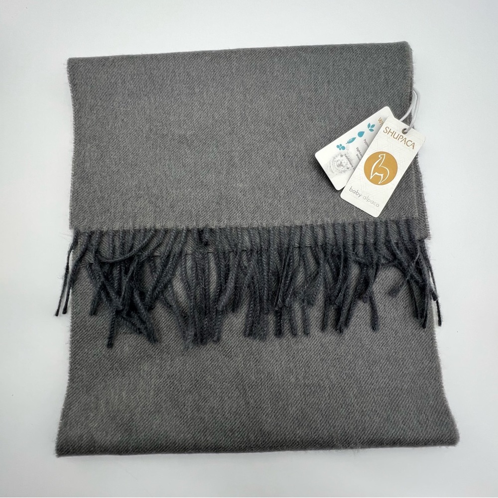 NWT Shupaca Baby Alpaca Scarf / Wrap – Gray – Luxury Soft